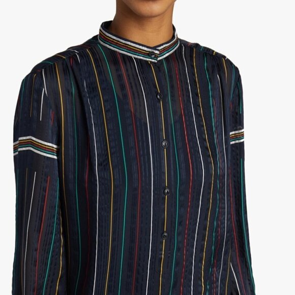 Rag & Bone multi color Long Sleeve Silk To… - Picture 3 of 9